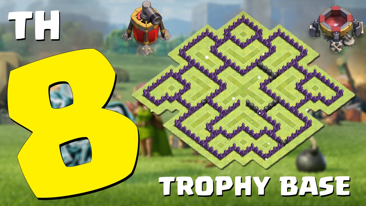 Clash of Clans - Layout de Defesa para Centro de Vila 8 - CV8/TH8 (Town Hall 8 Trophy Base)
