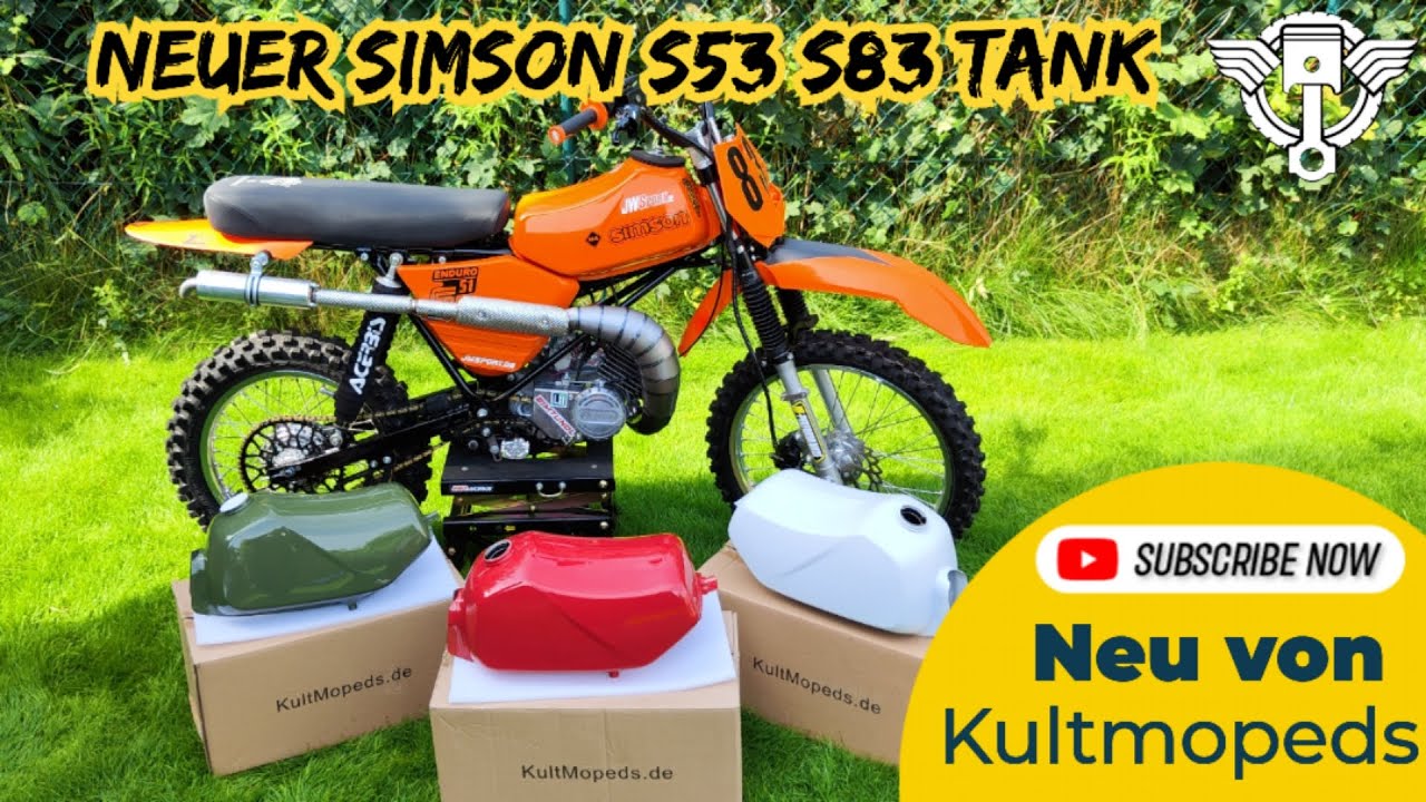Neuer Simson S53 S83 Tank Perfekt für Simsoncross Kraftstoffbehälter jetzt Neu von Kultmopeds