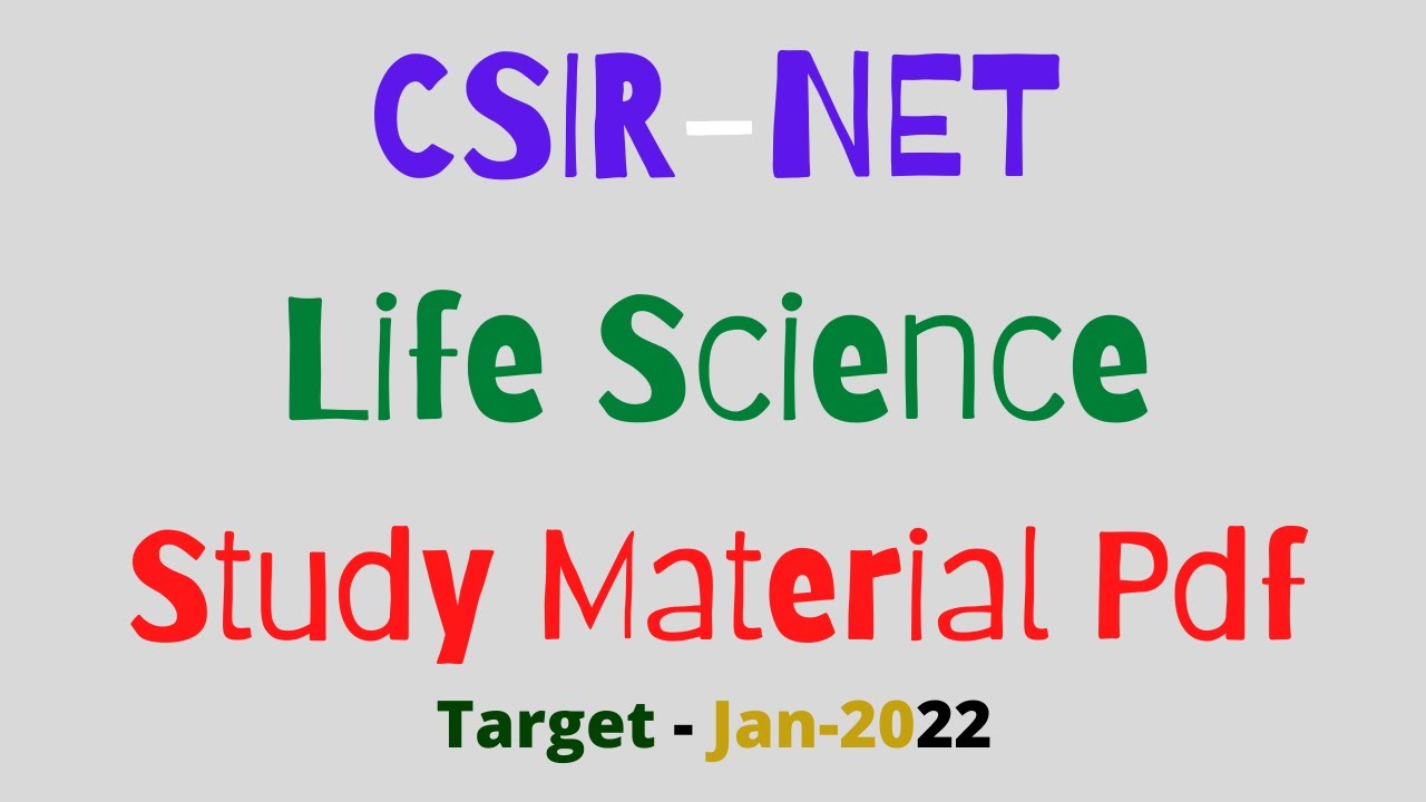 CSIR NET Life Science Study Material Pdf | UGC NET 2022