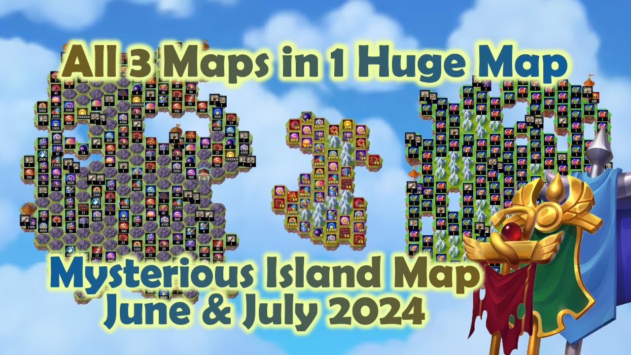 Huge Mysterious Island Map || 3 Map in 1 Huge Map || Mysterious Island Map June & July 2024