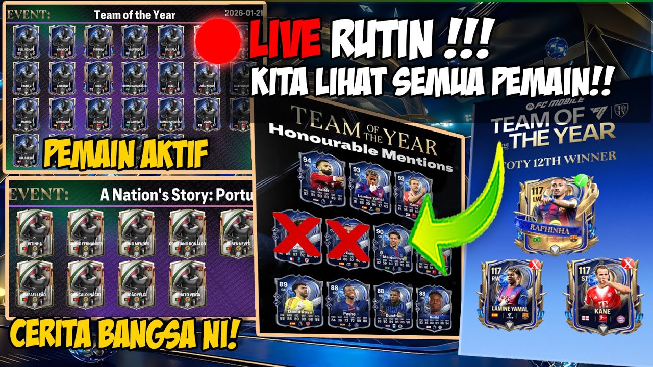 LIVE!! BESOK ADA RONALDO GRATIS!! REVIEW AKUN, MABAR &PUSH RANK EVENT TOTY FC MOBILE || SAWERIA ON