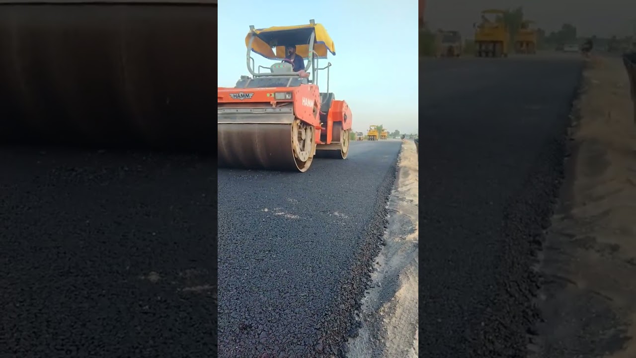 Asphalt base course laying #viral #construction #civilwork #civilengineering #concrete