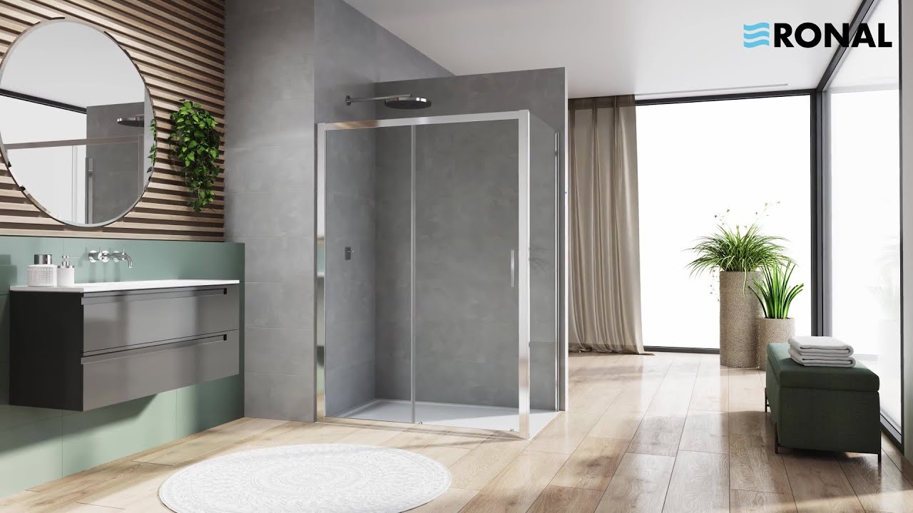 RONAL - D21S2+D21F1 Sliding door + fixed wall installation video
