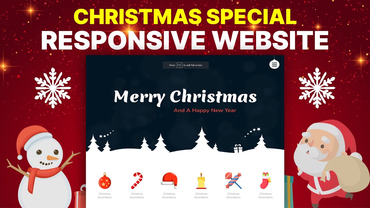 Responsive Christmas Special Website Design Using HTML/CSS/JS