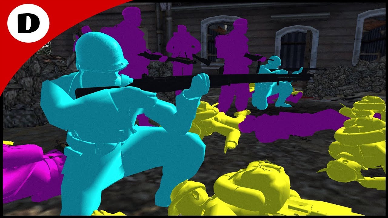 YELLOW MILITARY SURROUNDED BY INVADERS! - Army Men: Neon Wars 4