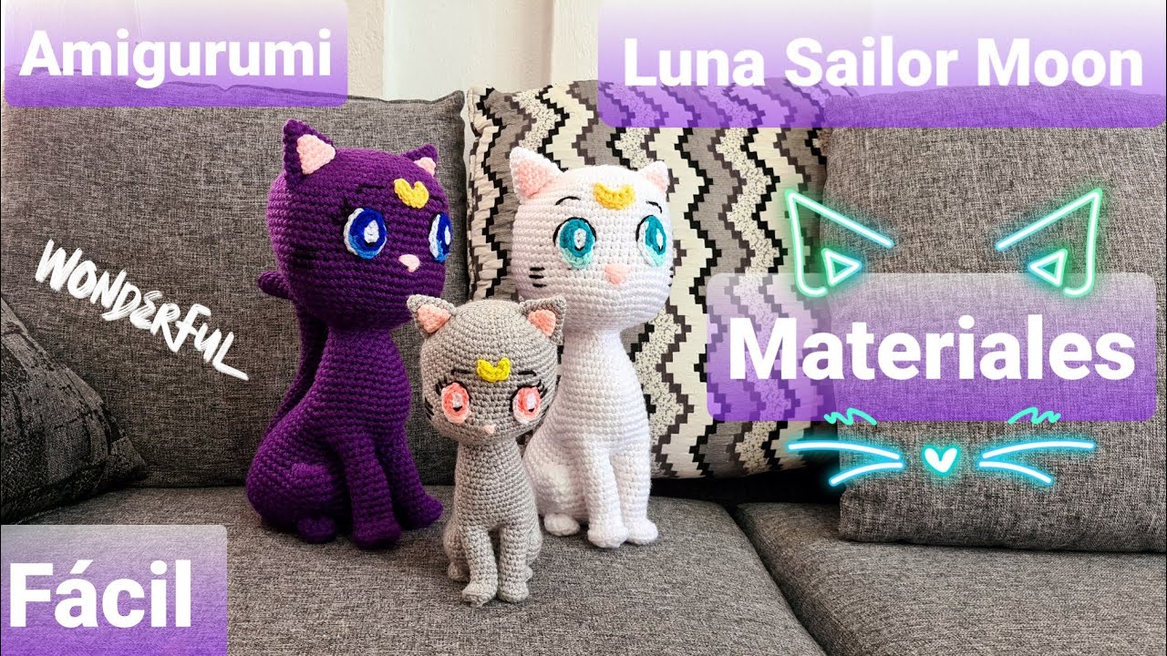 Amigurumi de Luna de Sailor Moon Fácil: Materiales (1/4)