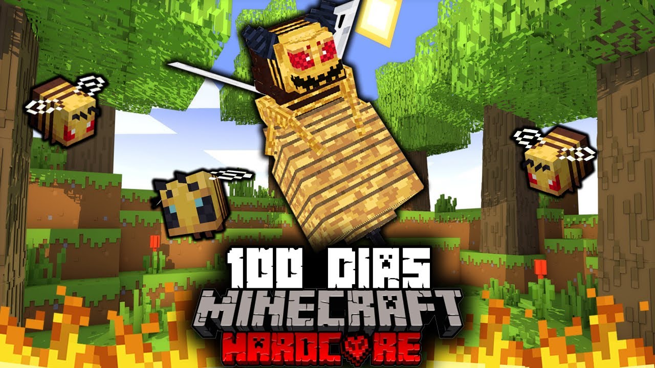 🐝Sobreviví 100 Días en un APOCALIPSIS de ABEJAS MALDITAS en Minecraft HARDCORE..Esto fue lo que Pasó