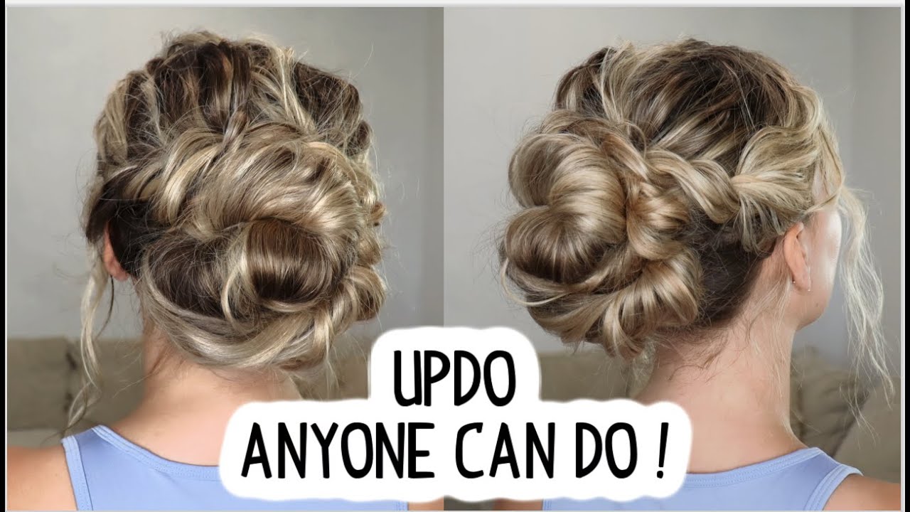 EASY UPDO HAIRSTYLE! YOU DON'T NEED TO BE A PROFESSIONAL TO DO THIS. MEDIUM & LONG HAIRSTYLE!