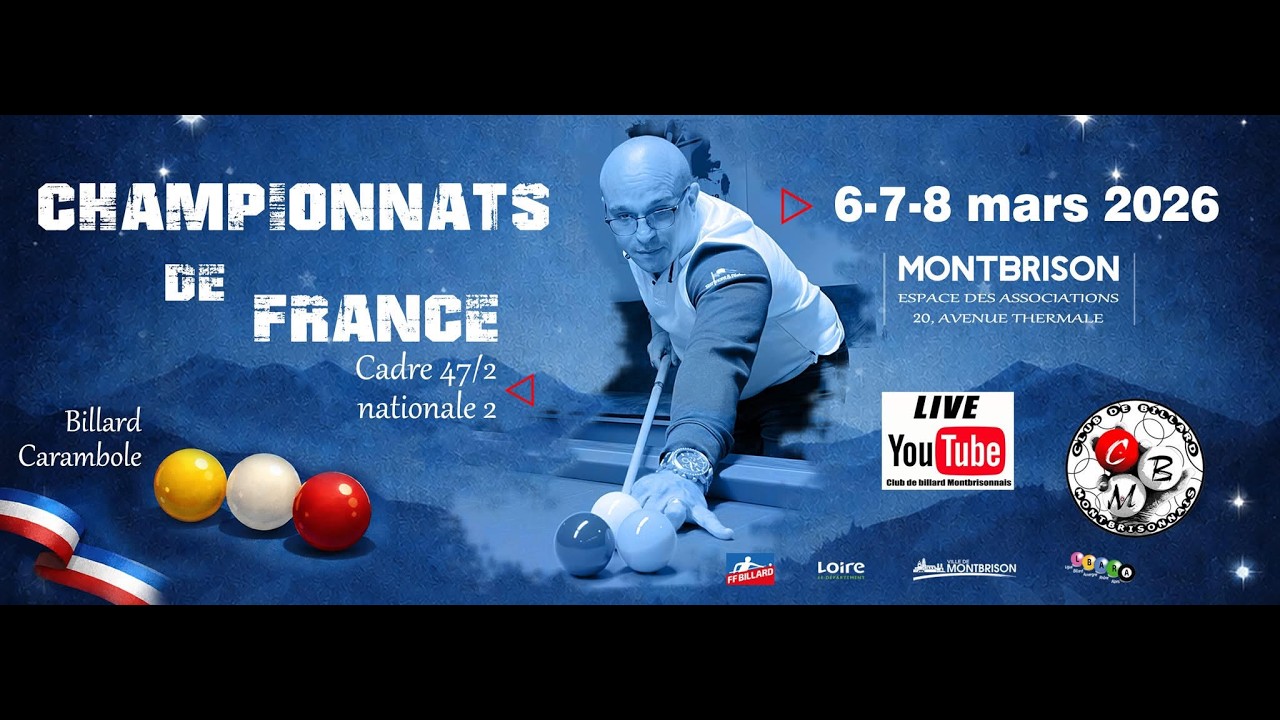 Finale de France Cadre N2 - Dimanche- Phase Finale- BILLARD 6