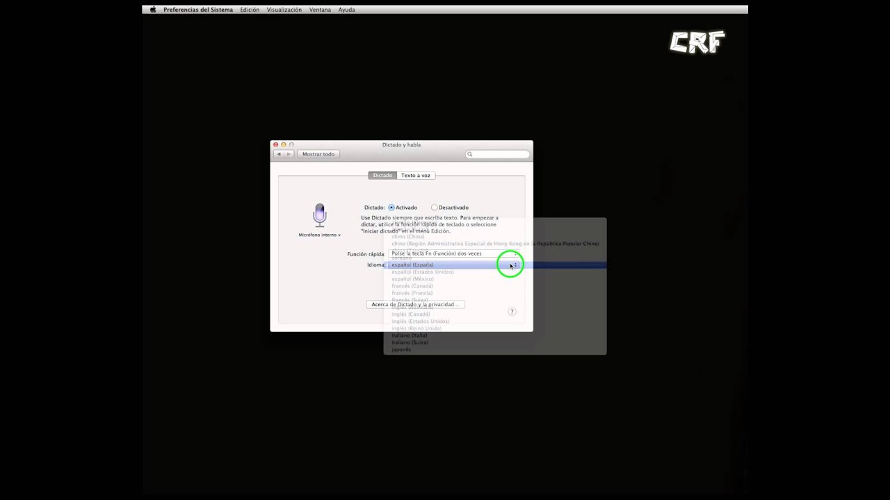 Dictado en Mountain Lion