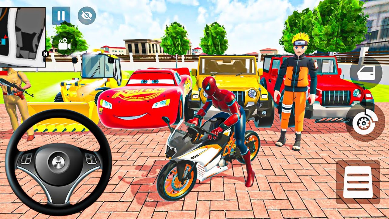 🦚 Indian Thift Auto Android Game 🌿 SuperMan & Spiderman Game😍G- Wagon & McQueen Car & Bike Showroom