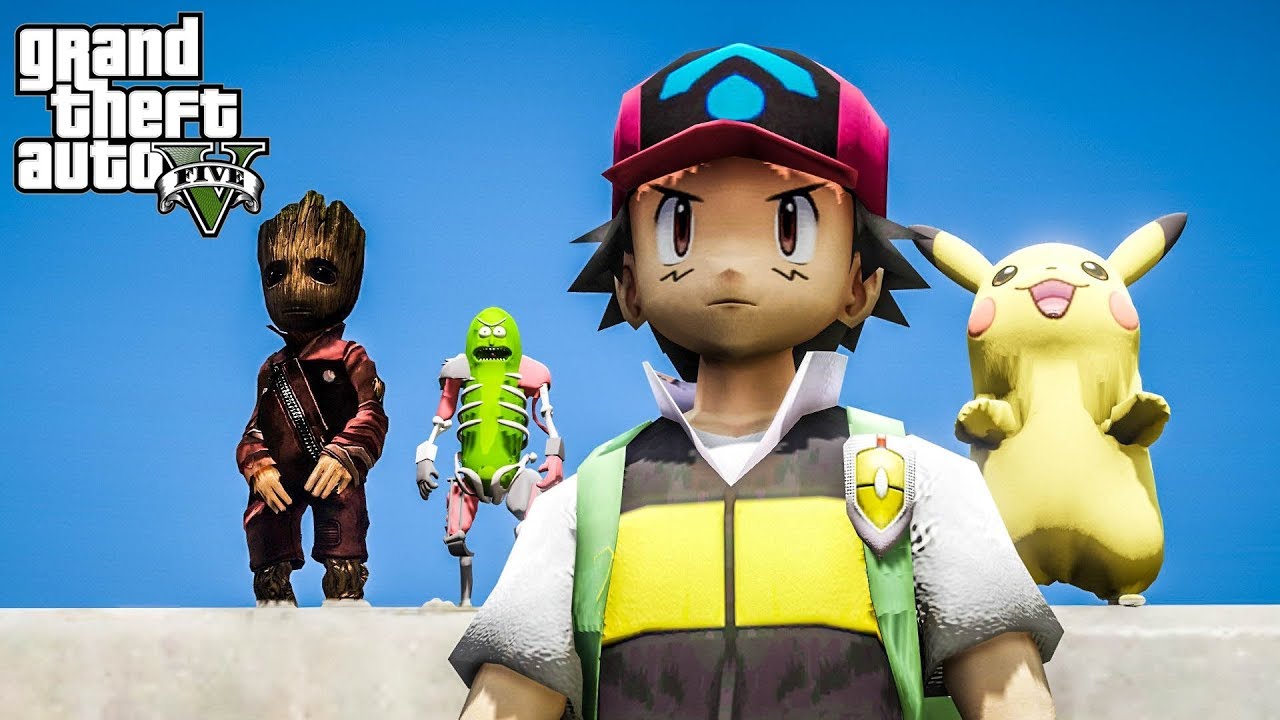 เปี๊ยกประจัญบาน (Pikachu Babygroot Pickle Rick MOD GTA5)