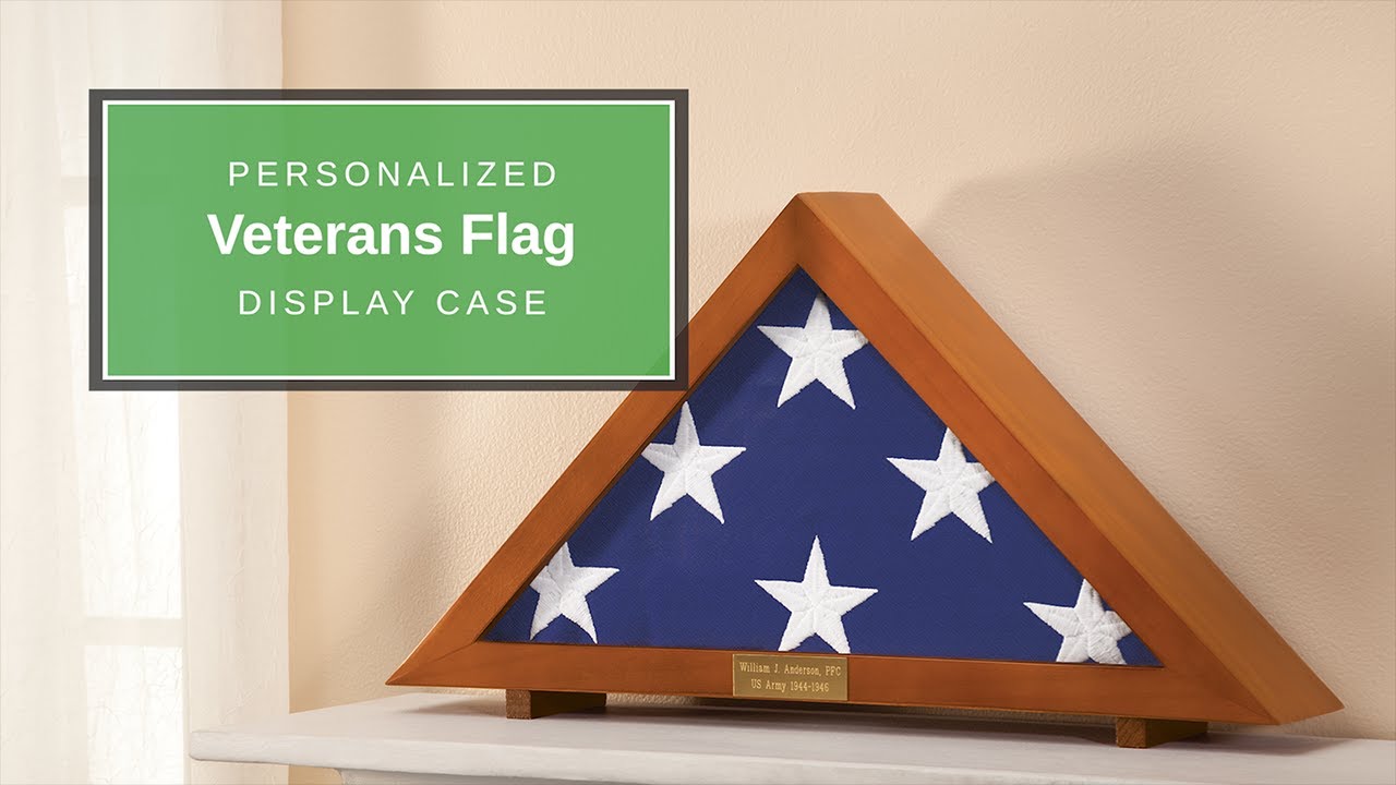 Personalized Veterans Flag Display Case XL | Walter Drake