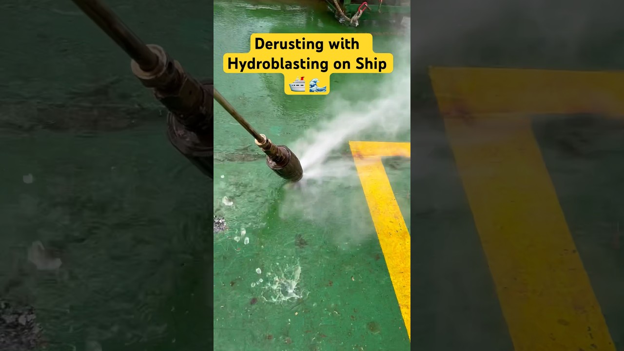 Derusting with Hydroblasting On Ship 🛳️ | 1000 Bar Pressure 😇