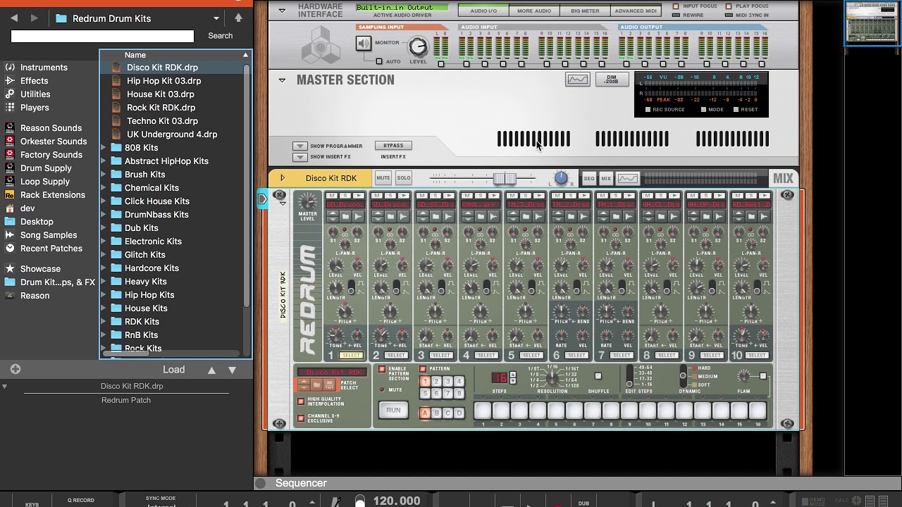 How to route drum instruments in Kong and Redrum to their own mix channels (Reason 10)