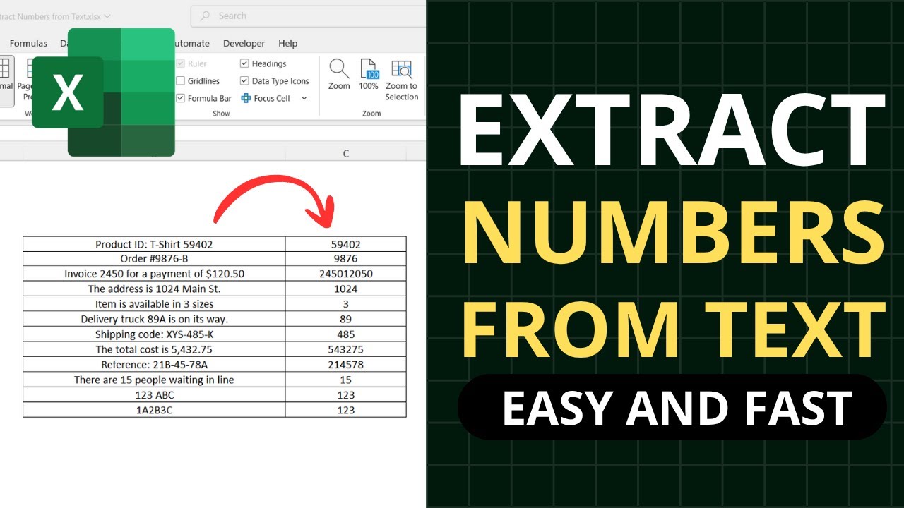 🛑 Extract Numbers from String in Excel: The Easiest VBA Code Method