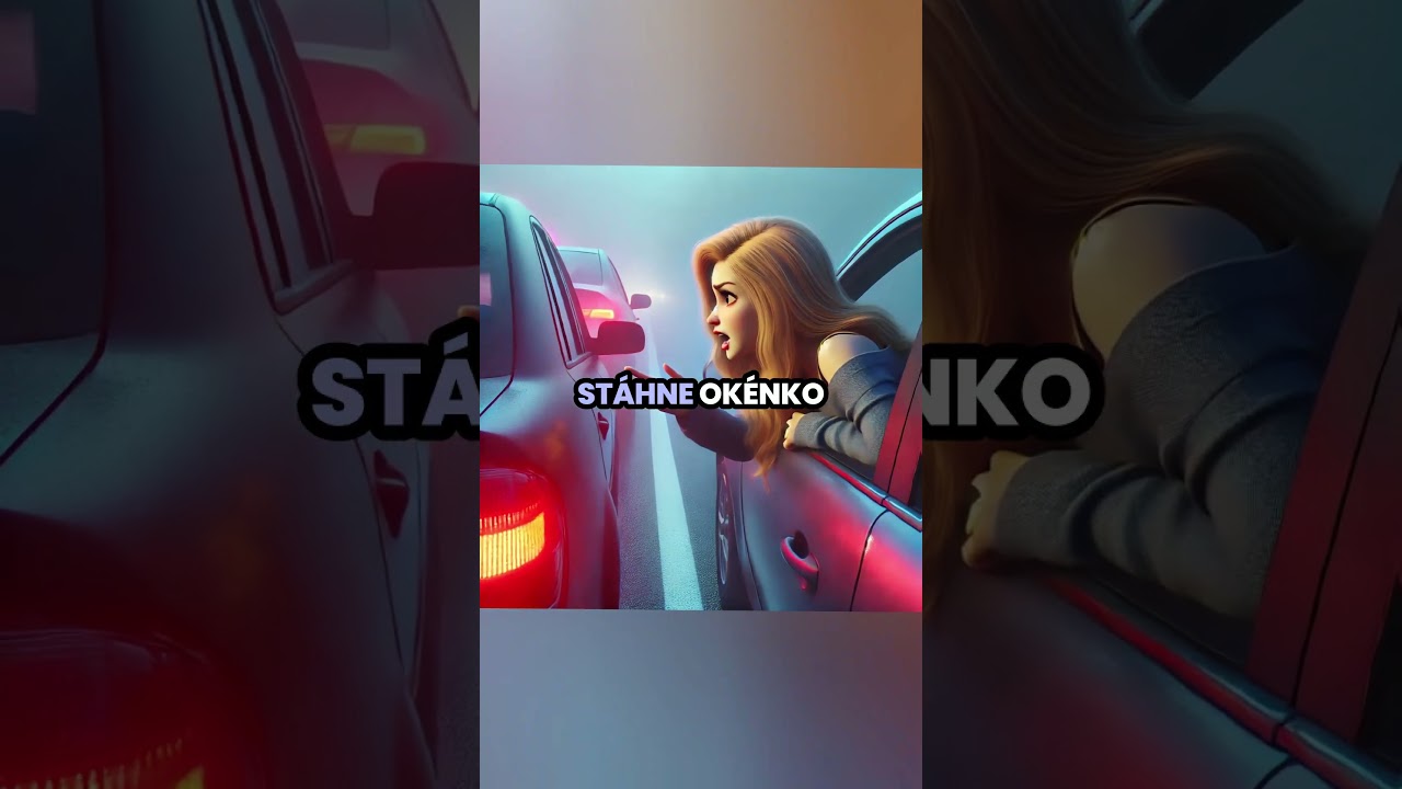 Blond&yacute;na Jede V Mlze Za Autem 🤔
