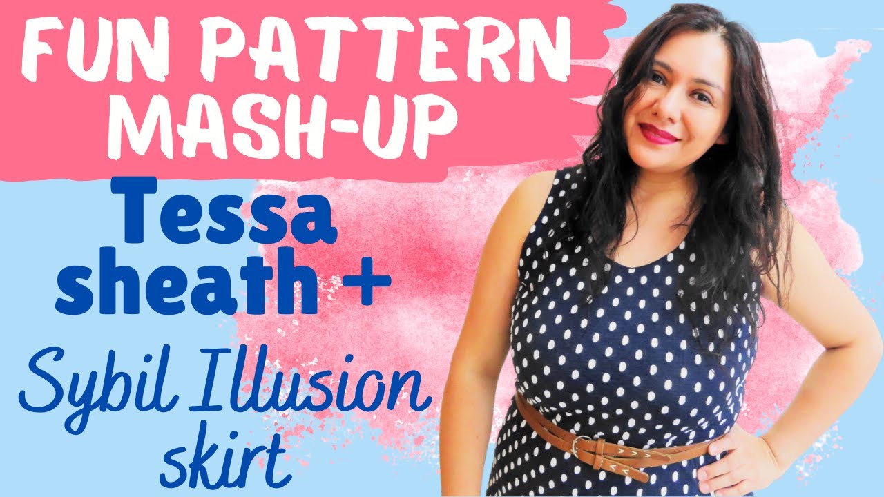 Using two EASY KNIT sewing patterns combined. Tessa Sheath + Sybil Illusion (Love Notions).