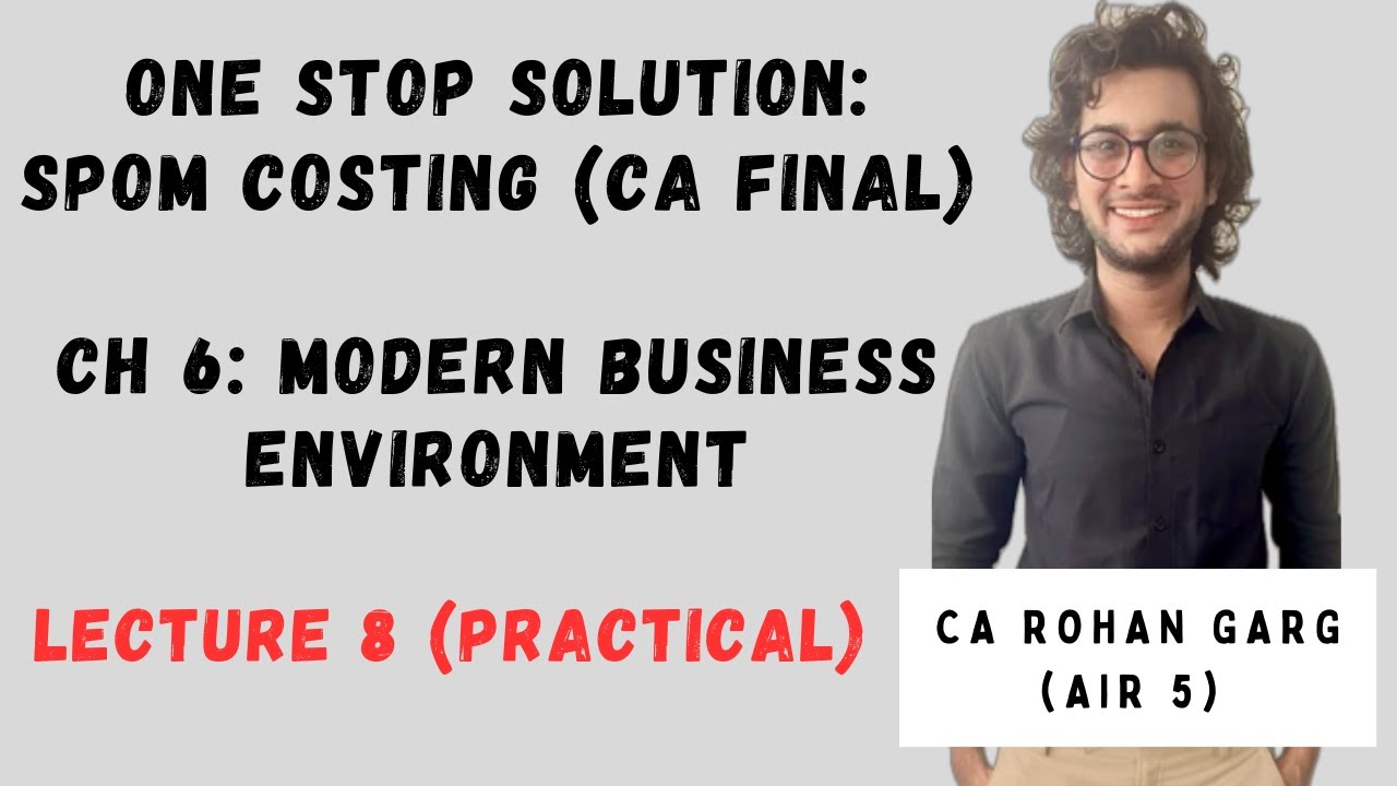 (Lecture 8: COSTING) Ch: Modern Business Env | ICAI SPOM/SPMT | Costing | Crash Course | CA Final