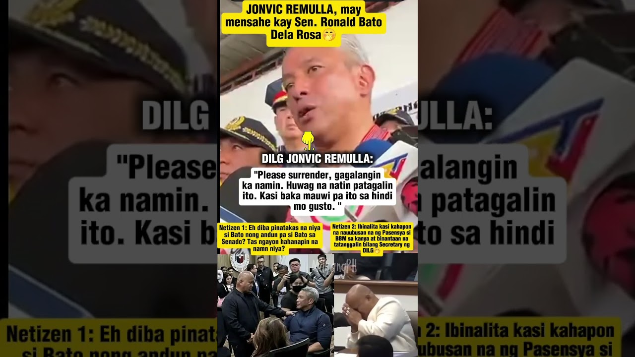 JONVIC REMULLA GUSTONG MAG SURRENDER NA SI SEN. BATO DELA ROSA #shorts