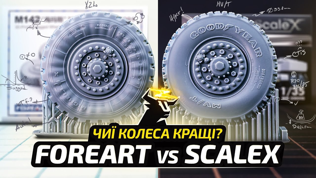 Foreart vs ScaleX. HIMARS M142 Foreart 1/35. Розпаковка, огляд, заміри, порівняння друкованих коліс.