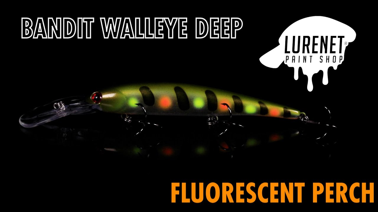 Bandit Walleye Deep Fluorescent Perch - Lurenet Paint Shop (Custom Painted Lures)