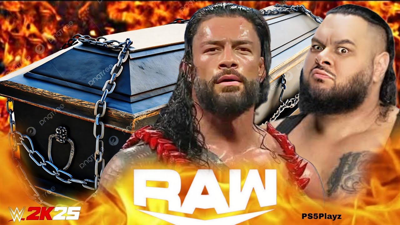 Roman Reigns vs Bronson Reed Wwe Raw 17 Feb 2026 Casket WWE2k25 - PS5 4K Game Play