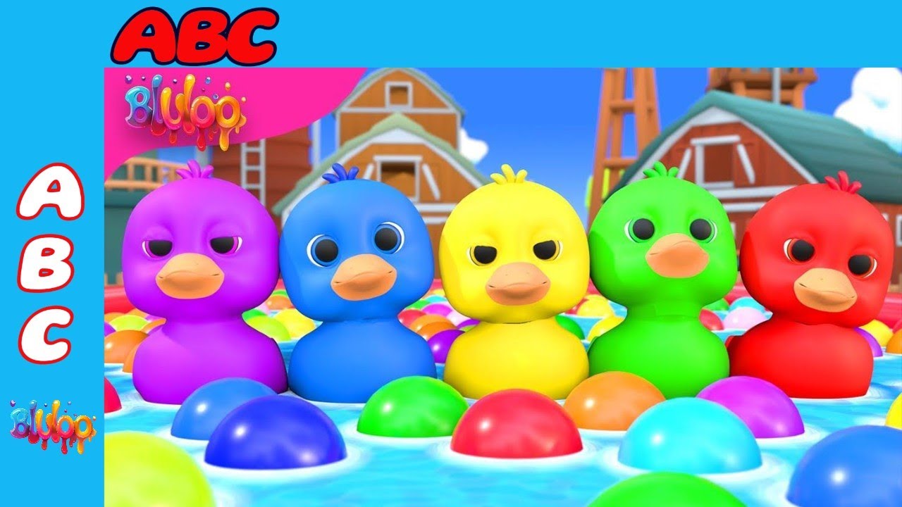 Five Little Ducks | Colorful Ducks Song | Nursery Rhymes & Kids Songs