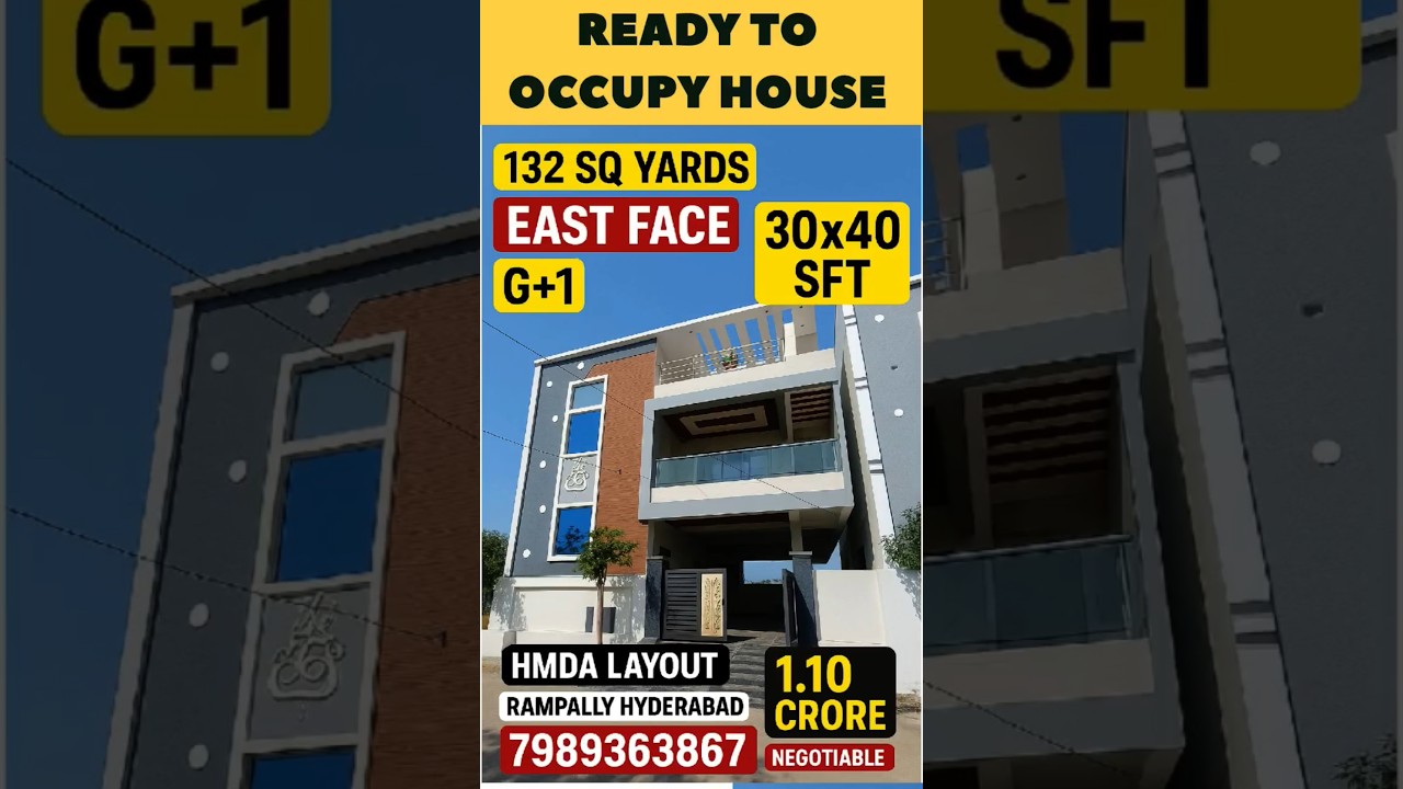 132 SQ YARDS East face G+1 independent house for sale in Rampally Hyderabad #hmdalayout