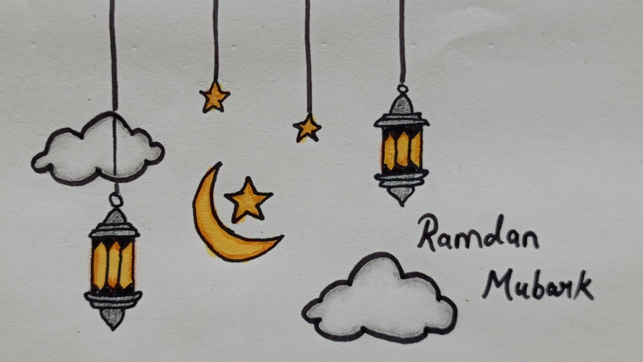 Ramdan mubarak special drawing 🌙✨##easydrawing #viral #drawing 