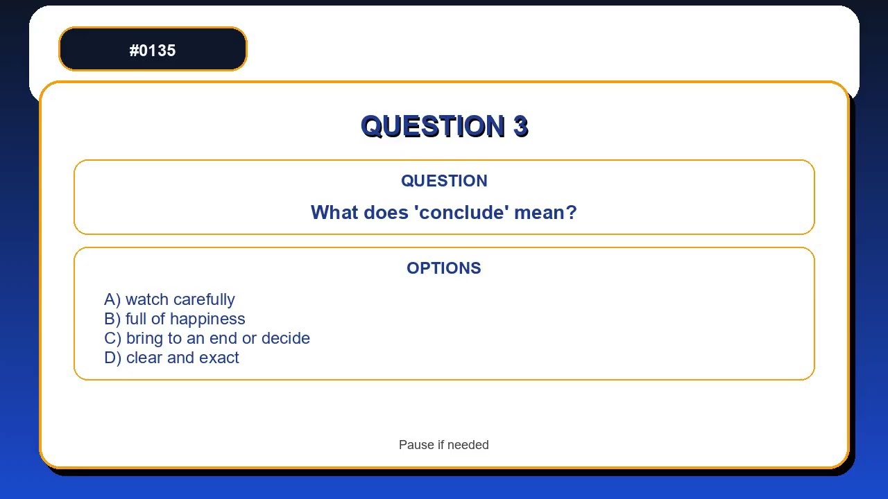 Vocabulary Builder | Choose the best definition of 'confident'. A) disap&hellip; | English Words Practice