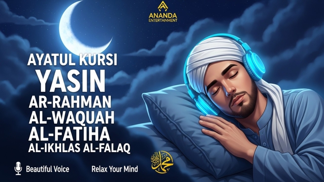 Quran Recitation in A Peaceful Voice | Alfatiha, Ayat Kursi, Yasin, Arrahman, Al Mulk, Al Waqiah