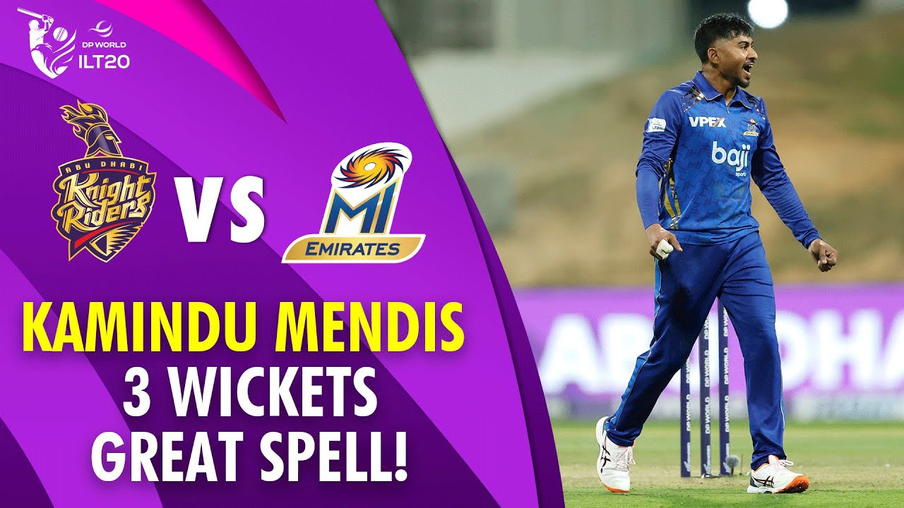 Kamindu Mendis Takes 3 Quick Ones! | Emirates vs Knight Riders | Match 11 | DP World ILT20 | M3Y1U