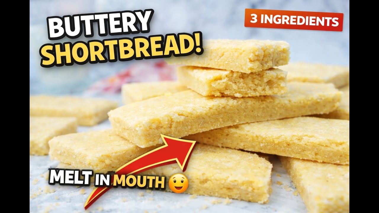 Buttery Shortbread Cookies That Melt in Your Mouth 😍 | Easy 3-Ingredient Recipe
