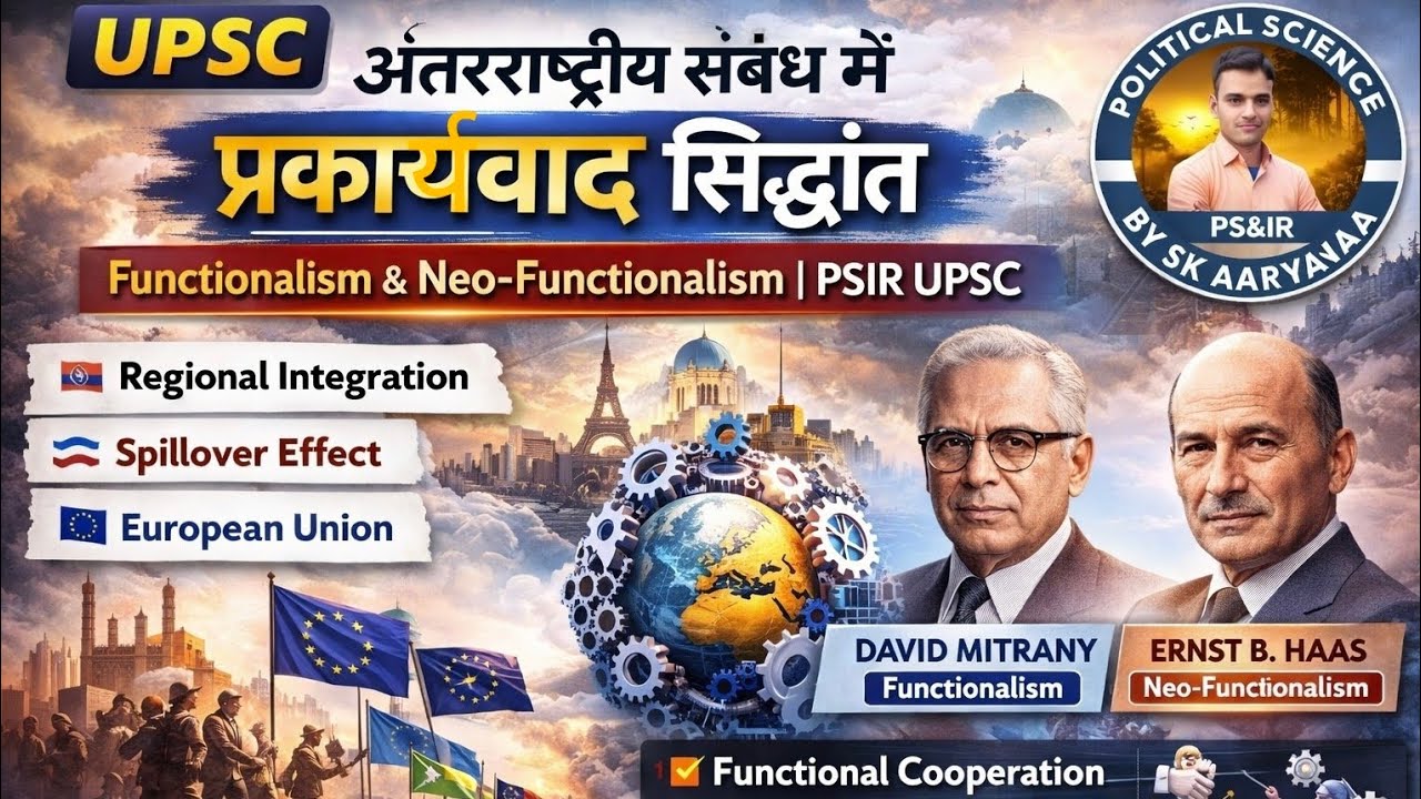 अंतरराष्ट्रीय राजनीति का प्रकार्यवाद सिद्धांत | Functionalism & Neo-Functionalism | PSIR UPSC