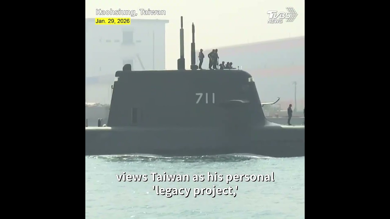 Taiwan's first indigenous submarine completes maiden dive #海鯤號 #習近平 #SHORTS