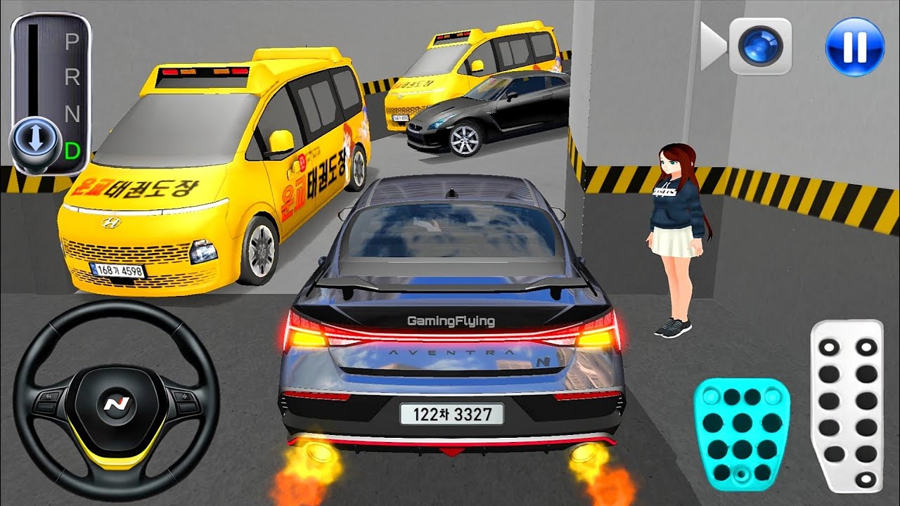 New Elantra N car Stuck in Parking Garage - 3D Driving Class 2026 - 3D Driving Class - Car Game