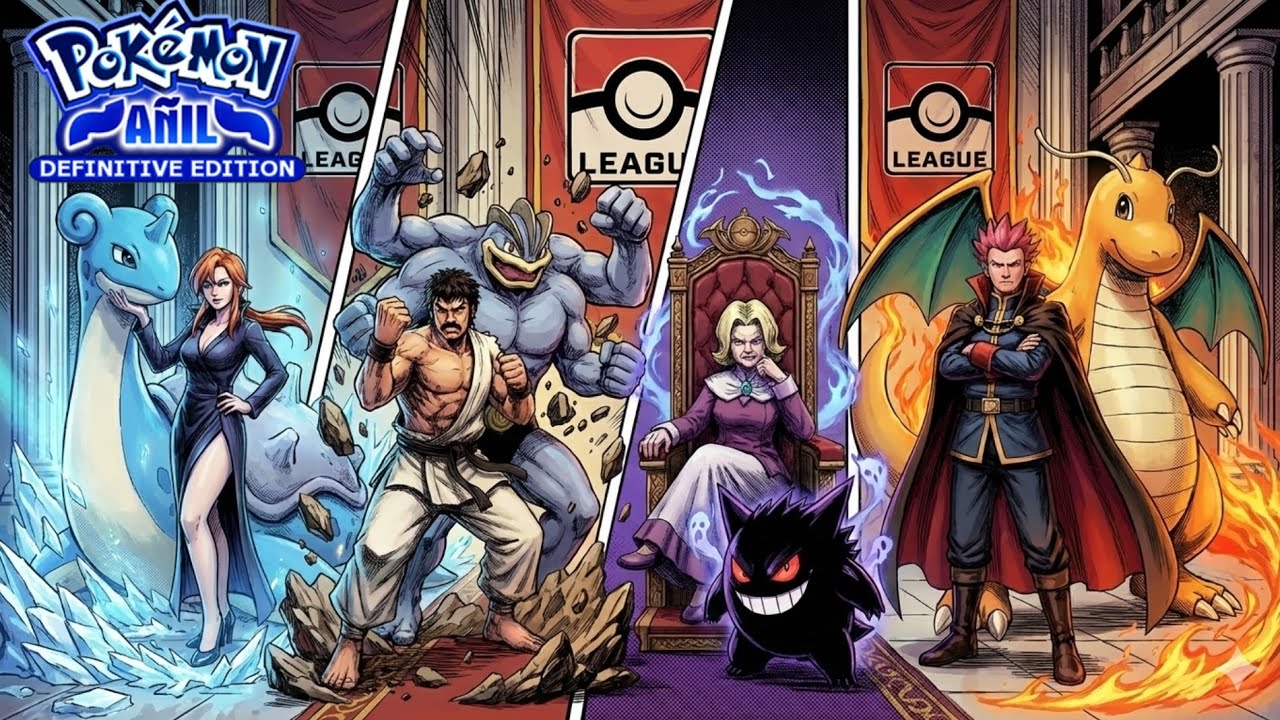 Pokémon Añil Definitive Edition - All Elite Four Battles