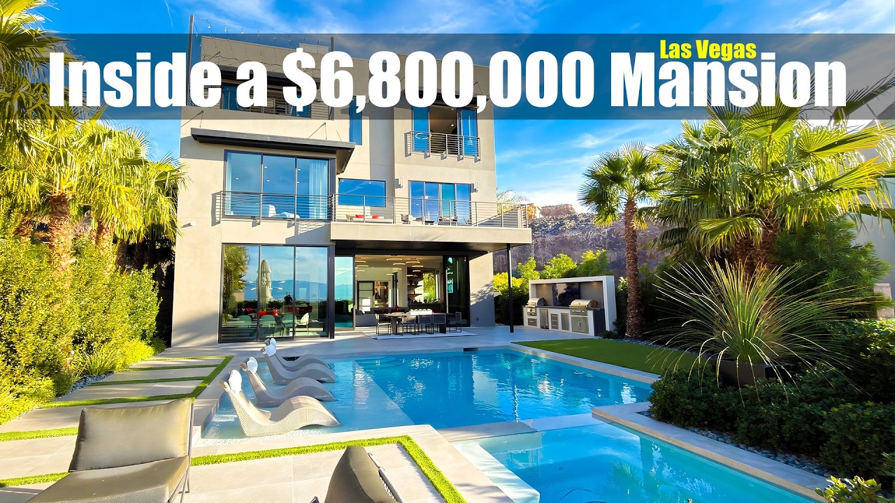 Prestigious Guard Gated Las Vegas Living | Luxe Mansion $6.8M | Elevator, Sparkling Pool, Brand New