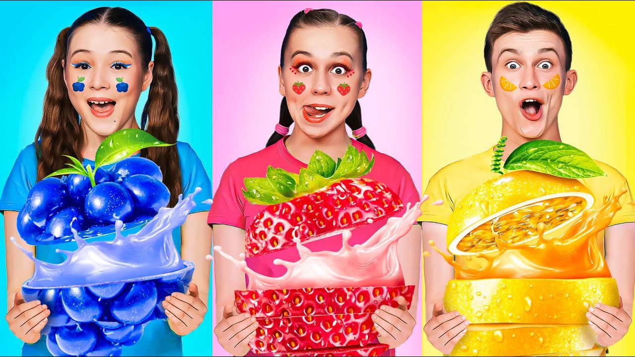Mangiare Solo UN CIBO COLORATO per 24 Ore Challenge | Olala