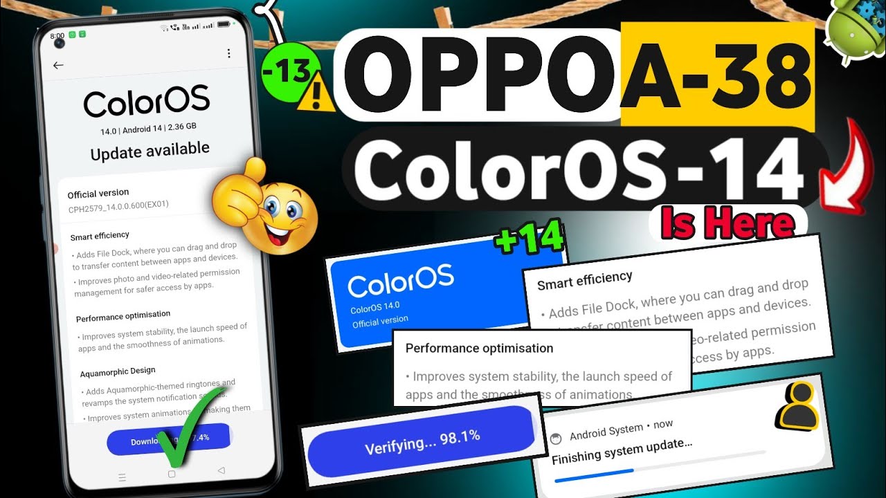 Unveiling Oppo A38 ColorOS 14: New Features Revealed! |🔥🔥
