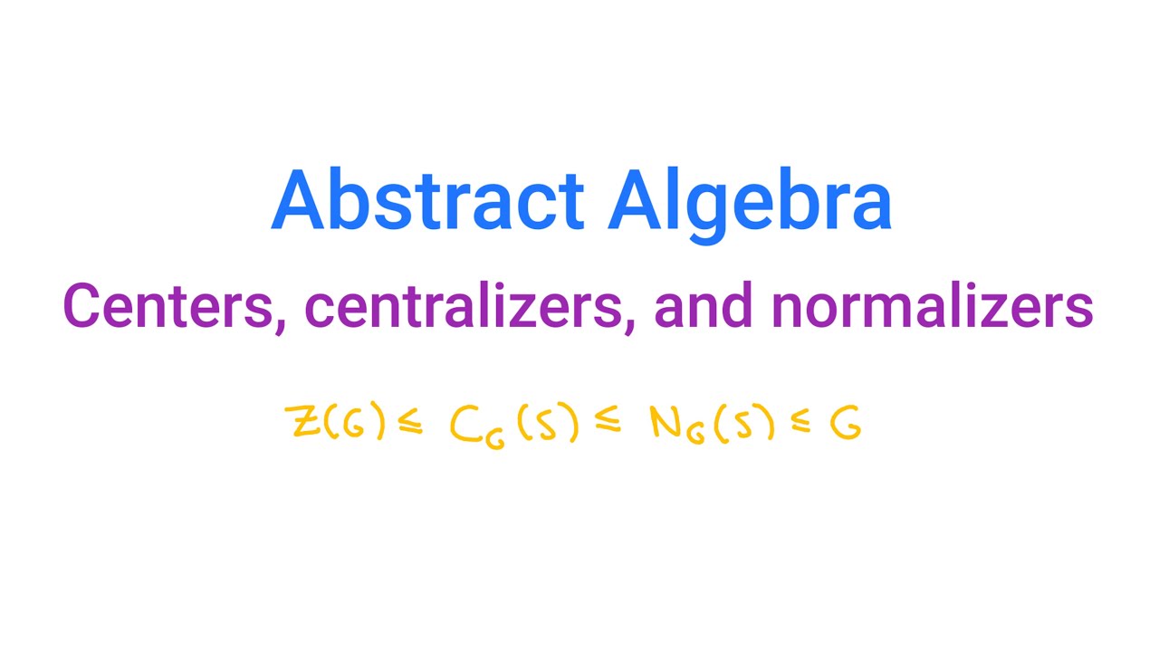 Abstract Algebra: Centers, centralizers, and normalizers