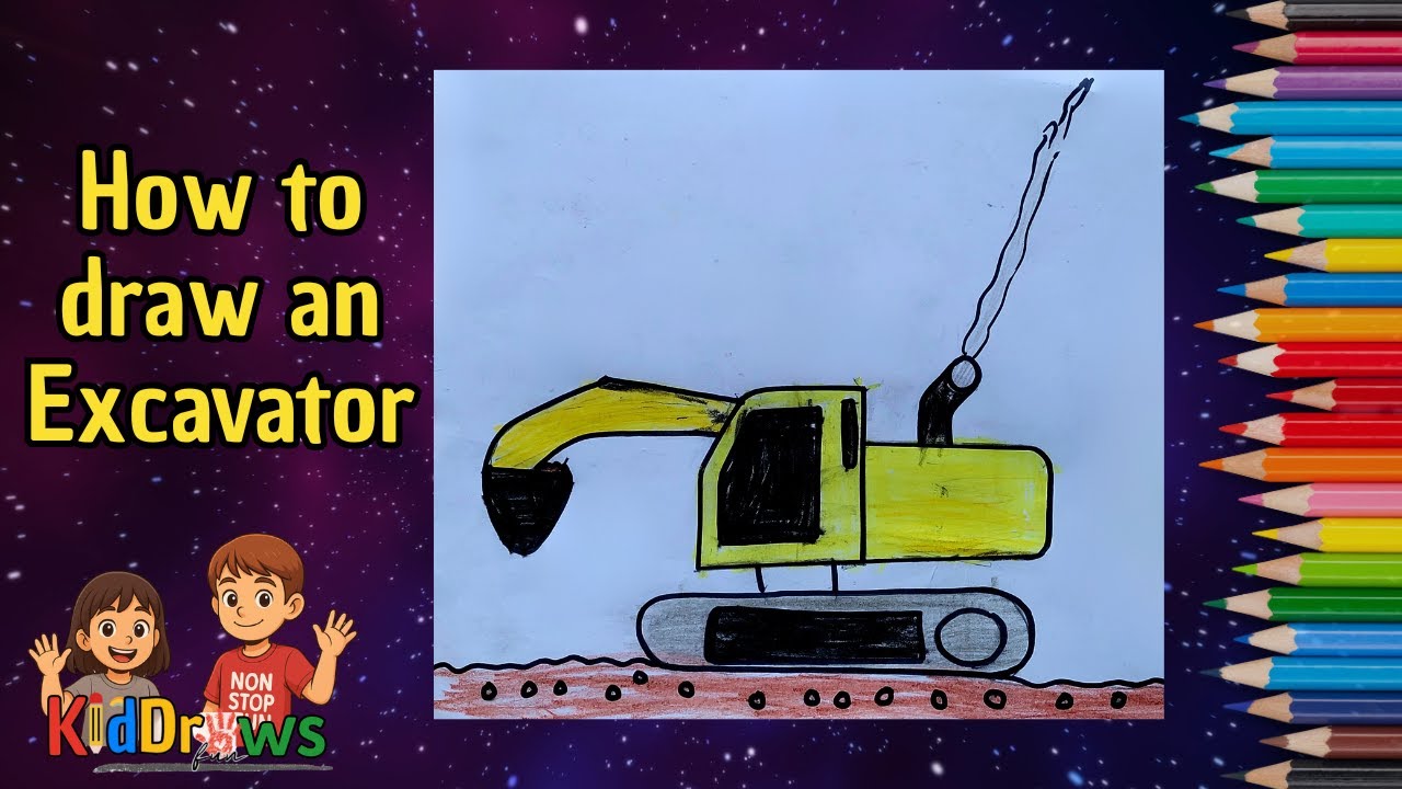 Excavator / How to draw an Excavator / Excavator draw / drawing an excavator / Excavator for kids