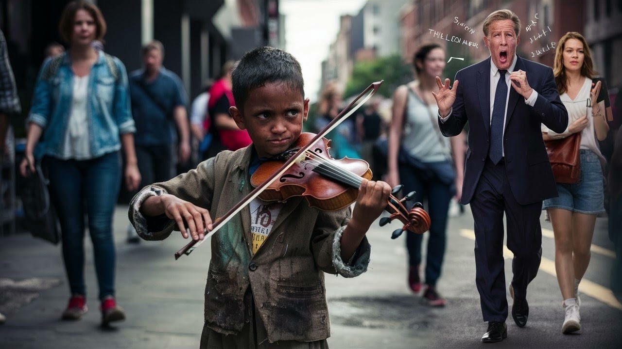 Un Garçon Joue du Violon dans la Rue pour Nourrir sa Mère _ Un Millionnaire Est Choqué en le Voyant