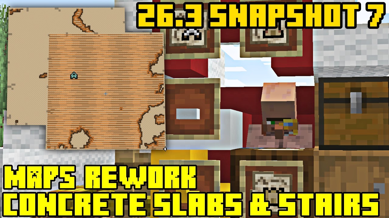 Minecraft 26.3 Snapshot 7 NEW MAP CHANGES & CONCRETE STAIRS & SLABS