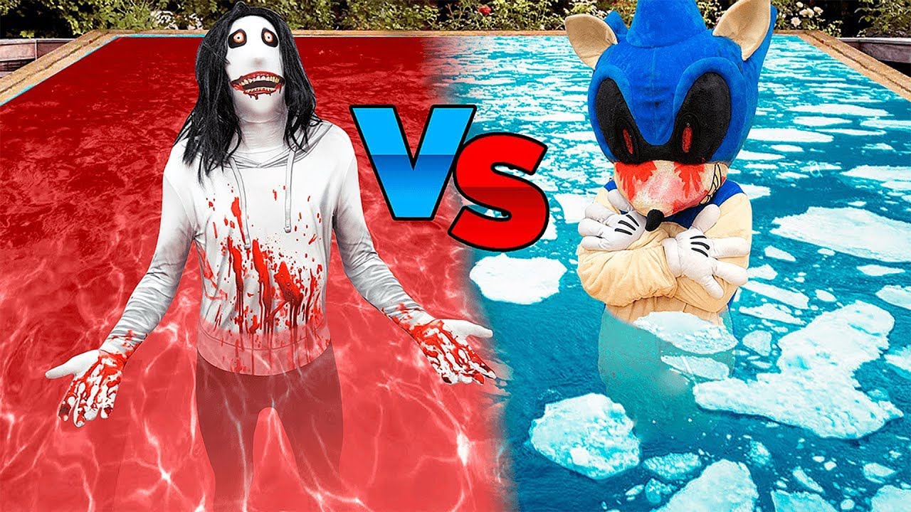 Défi Piscine CHAUDE JEFF THE KILLER vs FROIDE SONIC.EXE !