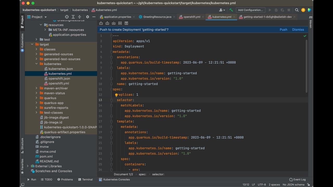 Deploy your Quarkus app to a kubernetes cluster in intellij-kubernetes - Part 1