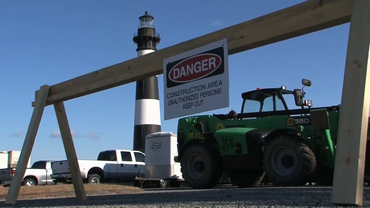 The old beacon needed a face lift & more. Outer Banks, Bodie Island Lighthouse, Restoration Part 1