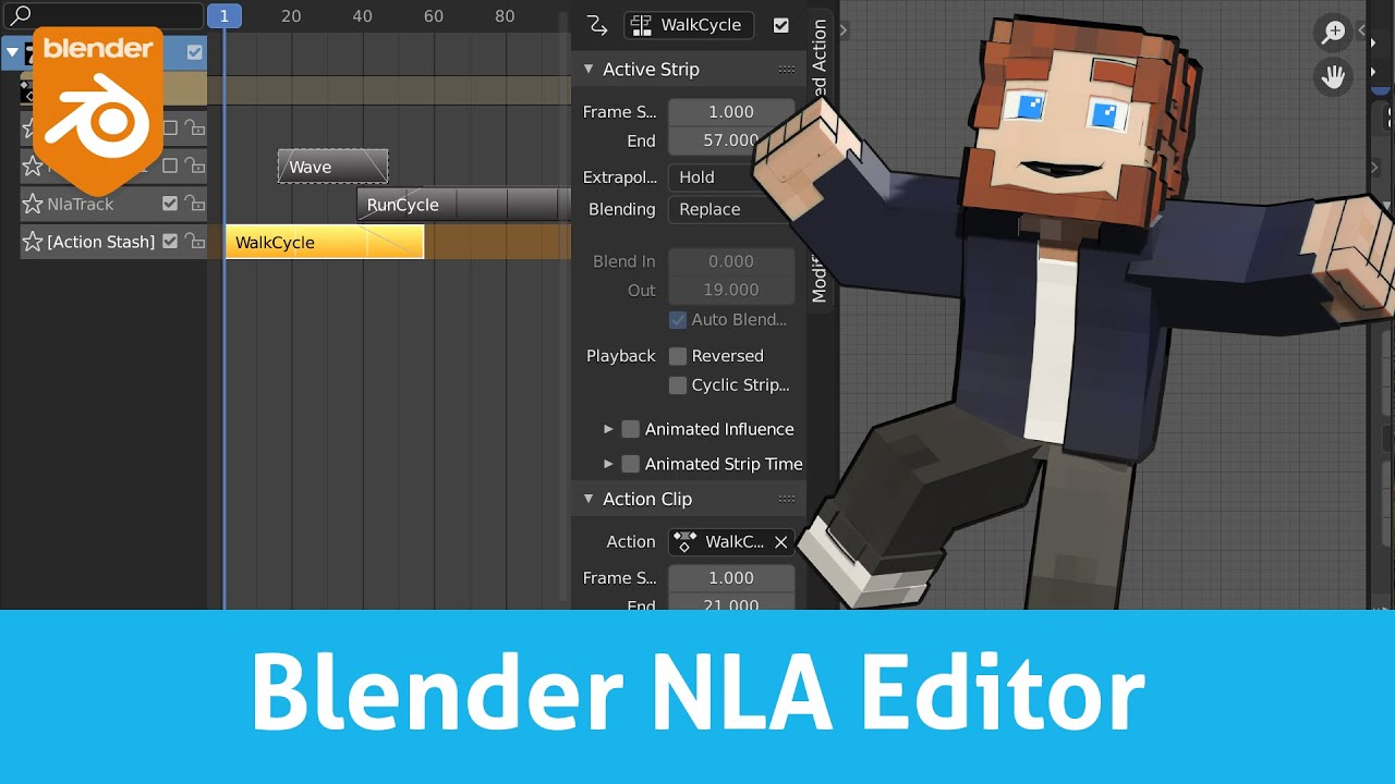 Изучите редактор NLA в Blender за 3 минуты | Учебное пособие по анимации в Blender 2.9