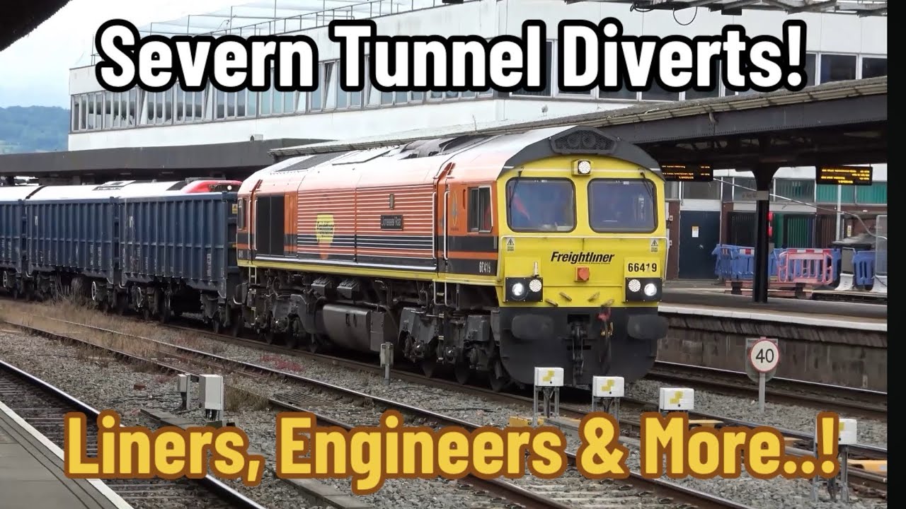 MORE Severn Tunnel Divert ACTION at Gloucester | 70004 to Wentloog & Engineering trains to Westbury
